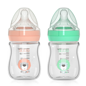 Botella de alimentación de vidrio de borosilicato <span class=keywords><strong>para</strong></span> bebé, 150ML, cuello ancho, anticólico, venta al por mayor - Product Image 1