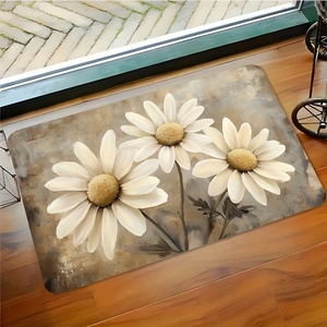 Alfombra de Baño de Diatomita - Elegante Diseño de Tres Margaritas Blancas, Antideslizante, de Secado Rápido Adecuado para Entrada, Baño - Product Image 4