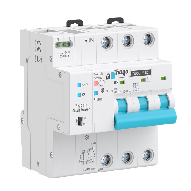 TONGOU API TOQCB2 Tuya 3P 63A MCB Zigbee Metering Smart Life Timer Circuit Breaker Remote Control Automatic Wireless Switch