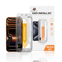 Protection d'écran en verre trempé 9H sans bulles ni poussière, installation facile, boîte magique, HD pour iPhone 13 14 15 16 17 Pro Max