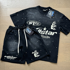 Conjunto de Camisetas de Marca Americana Vintage con Estampado de Estrella Infernal, Ropa Urbana Hip-Hop, Camiseta de Manga Corta Informal de Verano para <span class=keywords><strong>Hombre</strong></span> - Product Image 1
