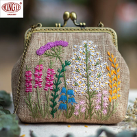 Dompet portabel bordir, grosir elegan untuk acara Formal gaya Vintage ukuran kecil