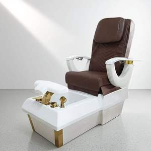 Sillón de Pedicura Eléctrico Negro Reclinable con Bañera para Pies, Sistema de Chorro sin Tuberías, Silla de Masaje con LED de 7 Colores para Salón de Uñas y Spa - Product Image 6