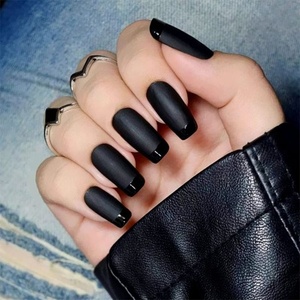 Schwarzer Sarg Französisch Matt Extra lange Fingernägel Künstliche Fingernägel Senboma Cosmetic Press On <span class=keywords><strong>Nails</strong></span>