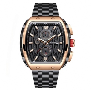 Montre pour homme de style cool et tendance, bracelet en acier inoxydable, étanche, sport, quartz, avec fenêtre de calendrier - Product Image 2