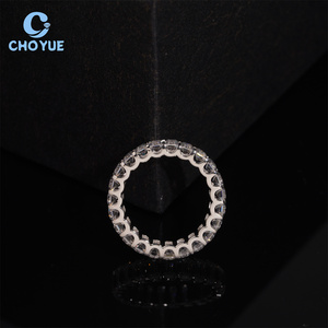 Anillo de Plata de Ley 925 con Diamantes Moissanite VVS de Color D, Certificado GRA, Estilo Hip Hop, para Hombre - Product Image 6