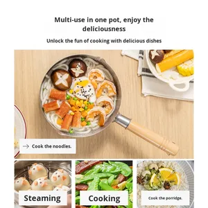 Pentola Moderna da 16 cm in Acciaio Inossidabile con Motivo Martellato, per Zuppa, Hot Pot, Bollitura Rapida, Scaldalatte, Pentolino per Latte - Product Image 5