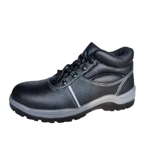 حذاء أمان من الجلد الأصلي المعتمد من الاتحاد الأوروبي CE حذاء رياضي من الفولاذ عند الأصابع للرجال والنساء