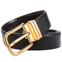 Ceinture en cuir de vachette véritable pour homme, boucle à ardillon, noir et marron, personnalisable avec logo, vente en gros, usine OEM, LY35-21623-1