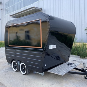 Remorque de restauration mobile personnalisée avec grande fenêtre de service et prises standard européennes, chariot kiosque commercial - Product Image 2