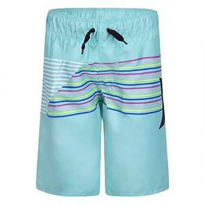 Traje de Baño para Hombre con Rayas Coloridas, 100% Poliéster, Secado Rápido, Estampado, Corte Holgado, Shorts de Playa para Verano, Estilo Hawaiano - Product Image 2