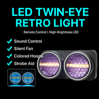 Lumière de scène LED à double œil accrocheuse avec faisceau lumineux intense, halo RVB vibrant, lentille en nid d'abeille, contrôle du son RDM pour les événements et les clubs