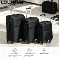 Valise de voyage moderne en tissu Oxford avec trois poignées ergonomiques, sac à roulettes souple pour les trajets quotidiens