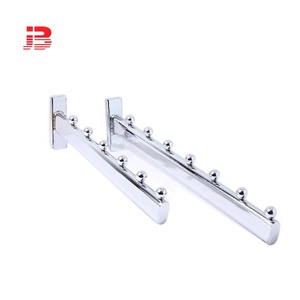 Doppel Geschlitzte Kanal 15*30mm Oval Rohr <span class=keywords><strong>5</strong></span> Zu 7 perlen Schrägen Metall Silber Chrom Einzelhandel Shop Kleidung <span class=keywords><strong>display</strong></span> Haken - Product Image 1