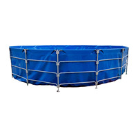 Keyubo 4000L – Bassin rond écologique en bâche HDPE/PVC bleue pour l'aquaculture (poissons et crevettes) – Fabrication chinoise
