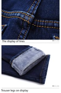 American Trend Classic Light Wash Woven Denim Casual Jeans for <b>Men</b> <b>Stretch</b> Plus Size - Product Image 6