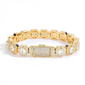 Accessories 10mm <b>Love</b> Zircon Rock Sugar <b>Bracelet</b> Hip Hop Men's <b>Bracelet</b> Accessories Tanjing - Product Image 5