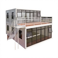 Maison Modulaire Détachable de Luxe Moderne à 2 Étages en Conteneurs, Écologique, à Panneaux Sandwich, 5 Chambres, 3 Salles de Bain, pour École ou Usage Résidentiel