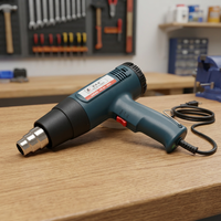 Pistolet thermique numérique KAFUWELL RQ0001 1600W avec affichage numérique, température réglable de 100 à 590 °C ℃   Pistolet à air chaud électrique à vitesse variable avec 3 niveaux de chaleur