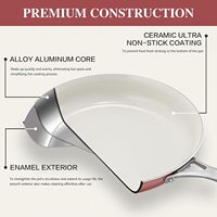 Ensemble de 11 ustensiles de cuisine antiadhésifs, revêtement céramique non toxique, casseroles et poêles durables, essentiels de cuisine sains, chauffe rapide