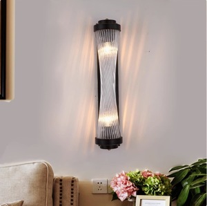 <span class=keywords><strong>Applique</strong></span> murale cylindrique de luxe dorée noire lampe de couloir moderne <span class=keywords><strong>applique</strong></span> murale en cristal pour salon d'hôtel - Product Image 6