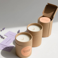 Emballage personnalisé pour bougies biodégradables naturelles, tube en papier cylindrique pour bougies avec logo personnalisé