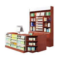 Meuble de rangement robuste personnalisé en bois pour tabac et alcool, avec étagère d'angle pour snacks, idéal pour les supérettes et supermarchés