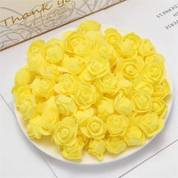 Vente en gros de mini-têtes de roses en mousse PE de 3,5 cm, fleurs artificielles, accessoires décoratifs pour la maison, mariage, fête, Saint-Valentin, cadeau DIY
