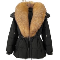 Damen High-End Herbst Winter Daunen jacke Großer Pelz kragen Neuer modischer Mantel
