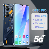 GT10 Pro 16GB+512GB MTK Dimensity Android 15 Smartphone 5G con 7999mAh, Carga Rápida de 120Hz, Marco Metálico, Huella Dactilar Frontal, GPS Global