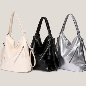 Women's PU Leather Multi-Functional Tote <b>Bag</b> New Fashionable Waterproof Shoulder <b>Bag</b> Zipper Closure Polyester Lining Soft - Product Image 1