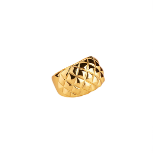Fashion <b>Ring</b> 316L Stainless Steel PVD Gold Plating Sustainable Resistant Design For Men Women Jewelry - Product Image 2