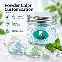 Poudre blanchissante pour les dents aromatisée à la menthe, personnalisée par OEM, nettoie la bouche, blanchit les dents, offre des propriétés antibactériennes, poudre dentaire