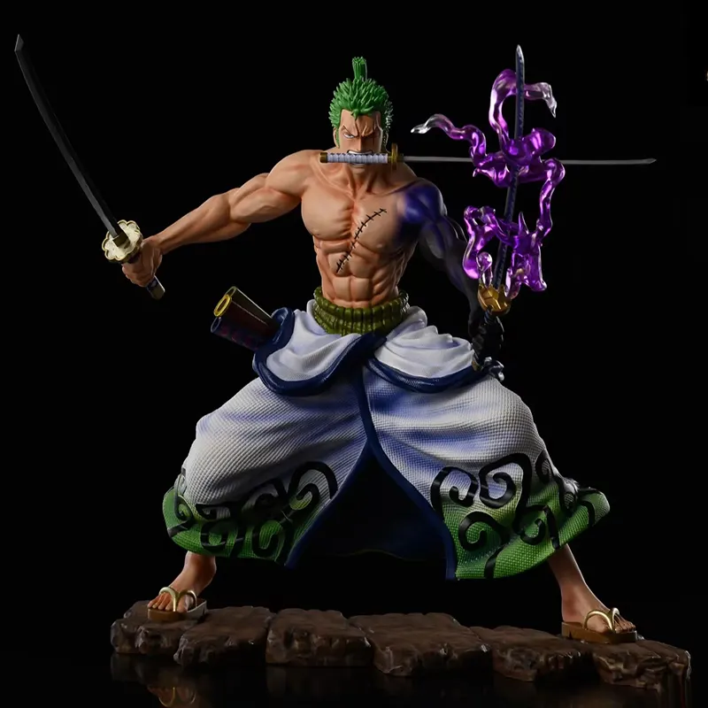 Giocattoli personalizzati in resina PVC di alta qualità Action & toy kimono One cut flow standing posture anime figure One pieced Roronoa Zoro