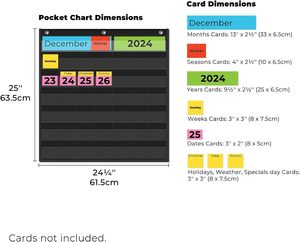 Lịch lớp học hàng tháng và biểu đồ bỏ túi thời tiết trong Nguồn cung cấp thiết yếu màu đen cho homeschool và sử dụng trường học - Product Image 3