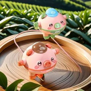 Juguete de equilibrio Roly-poly: Cerdo giroscópico que camina sobre un hilo, monociclo de juguete, giroscopio de dedo, de plástico ecológico, verde y rosa - Product Image 5