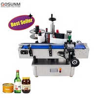 Machine d'étiquetage automatique de bouteilles rondes la plus vendue, applicateur d'étiquettes 60-200 pièces/min pour bouteilles de cosmétiques/aliments/produits de consommation rapide