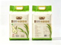 Sac à riz en plastique laminé de qualité alimentaire, imprimé sur mesure, avec fermeture à huit côtés et poignée confortable