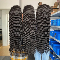Peluca Frontal Completa HD 613, Peluca de Cabello Virgen Ondulado Profundo de 30 Pulgadas y 200 Densidad con Cutícula Alineada Brasileña Cruda 613, Peluca de Cabello Humano Rubio 613