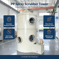 Tour de lavage par pulvérisation industrielle en PP, résistante à la corrosion, pour le traitement des gaz résiduels YINUOTE