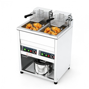 Friteuse électrique commerciale grande capacité 20L, double cuve verticale, friteuse intelligente pour poulet - Product Image 1