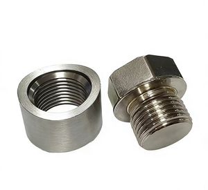 Kit de cierre de tubo de escape de alta temperatura, tapón roscado M18x1.5 con tuerca soldada para ajuste de rendimiento, 2 adaptadores de sistema de escape CNC - Product Image 1