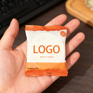 2025 nóng bán langqiao không dệt phân hủy sinh học trắng Vòng nén khăn tắm cho du lịch và sử dụng nhà hàng ngày - Product Image 1