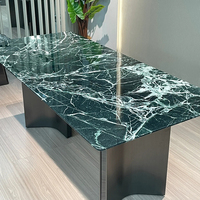 Table de salle à manger moderne et bon marché en verre nordique, marbre, granit, pour restaurant, ensemble de table de salle à manger avec 6 chaises