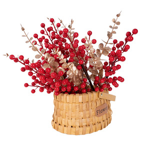Rama de Bayas de Aloe Artificial Guanyi, Decoración Navideña Roja, Adorno para el Hogar, Rama Individual, Material de Espuma - Product Image 2