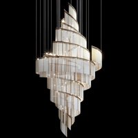 Lustre en spirale sur mesure, lampe suspendue LED moderne de luxe, luminaire en verre avec cadre doré pour hall d'hôtel, villa, escalier