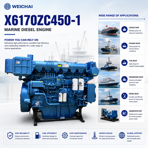 Motore Diesel Marino Weichai Serie 6170 X6170ZC450-1 1000RPM 6 Cilindri Affidabile Raffreddato ad Acqua per Imbarcazioni Antincendio - Product Image 2