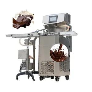 hot sale mini chocolate enrobing coating machine small chocolate making line for bar wafers biscuit production