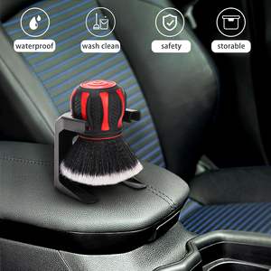 แปรงปัดฝุ่นรถยนต์ทรงกลม พลาสติกสีดำ/น้ำเงิน ขนแปรงนุ่ม ด้ามจับโค้ง สำหรับทำความสะอาดภายใน ขนาดใหญ่ ขายส่ง - Product Image 4
