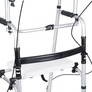 Qinda <b>Walker</b> <b>Rollator</b> Silver With Seat For Elderly Mobility Assistance - Product Image 1